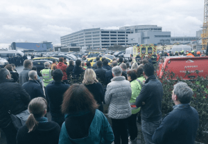 Minuto de silencio tras los atentados de Bruselas en el aeropuerto de Zaventem